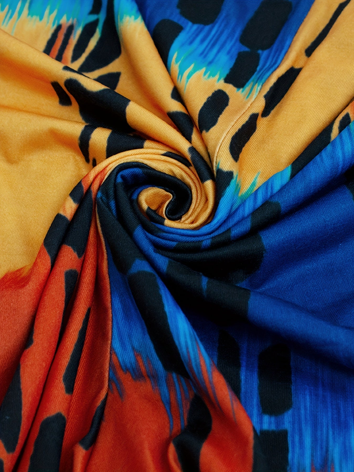 Plus Size Women's Casual V-Neck Tie-Dye Jumpsuit Short Sleeve Summer Outfit