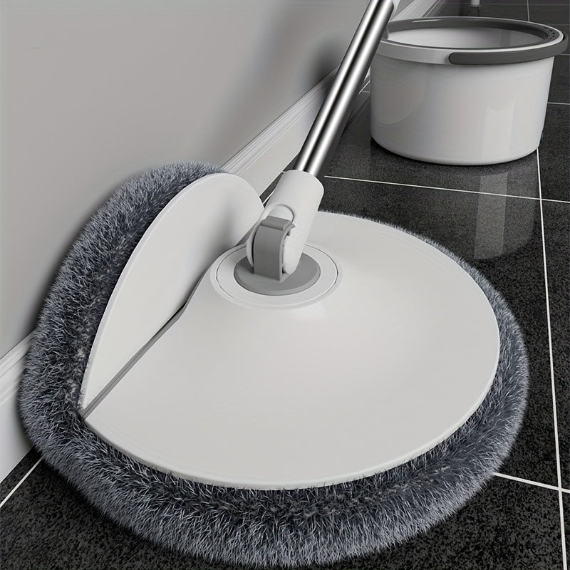 Spin Mop and Bucket Set with Microfiber Pads, Stainless Steel, Easy Cleaning
