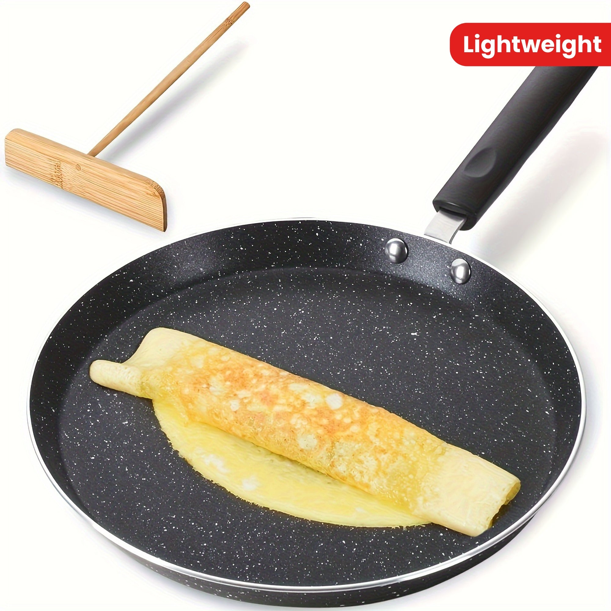 Sartén de aluminio antiadherente para crepes de 10.5 pulgadas con difusor para panqueques, huevos, tortillas
