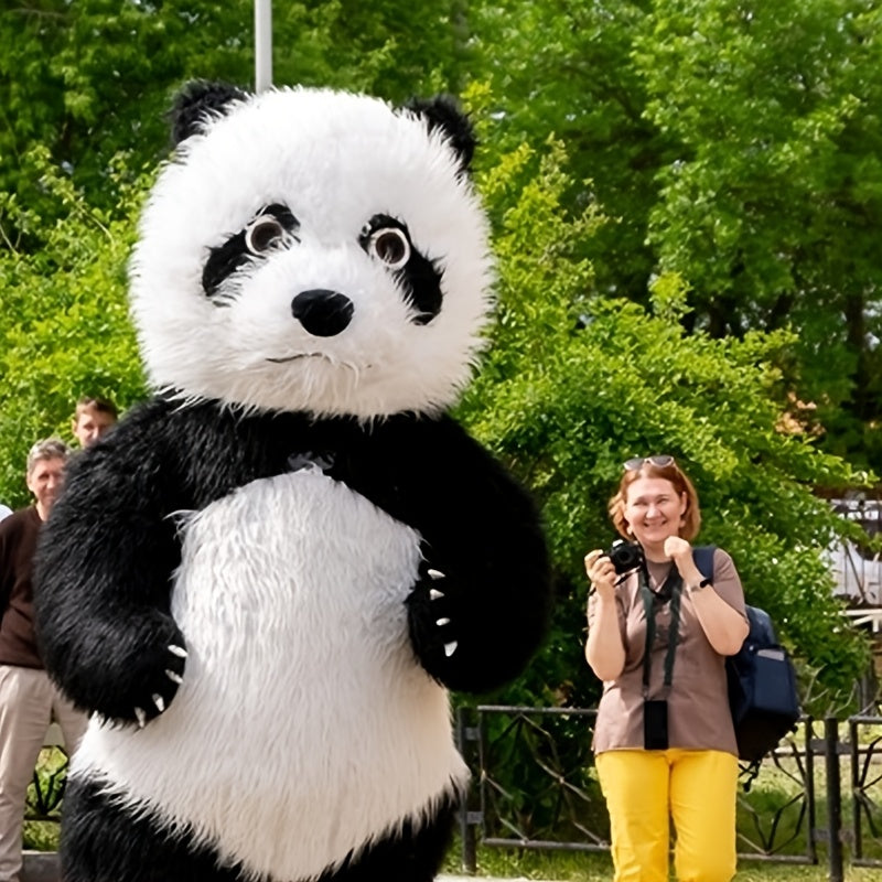 Giant Panda Inflatable Costume with Backpack and Bow Tie for Parties and Holidays
