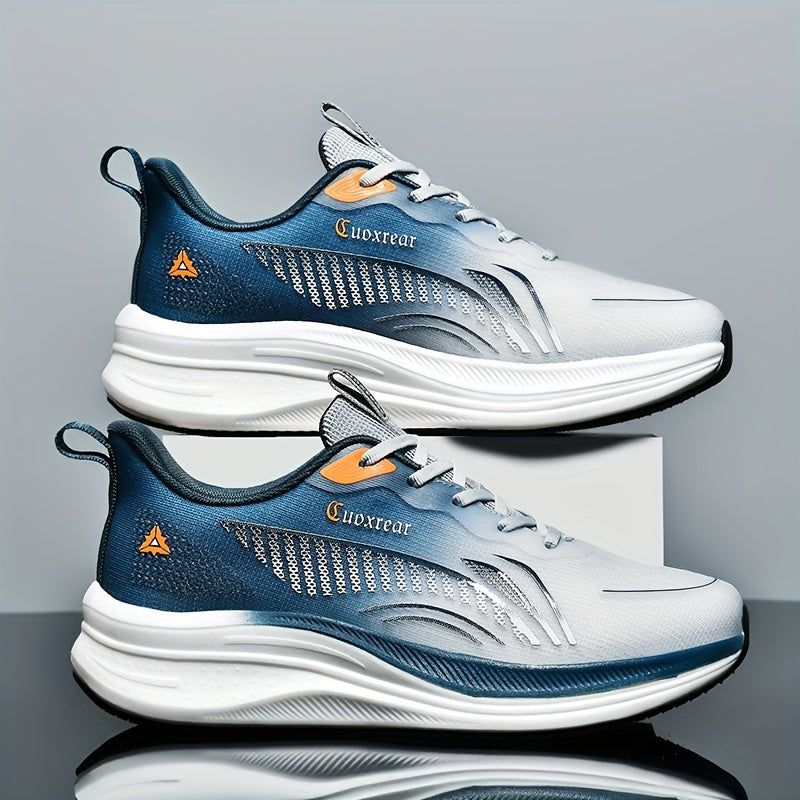 Men's Breathable Woven Platform Shoes for Outdoor Running Shock Absorbing