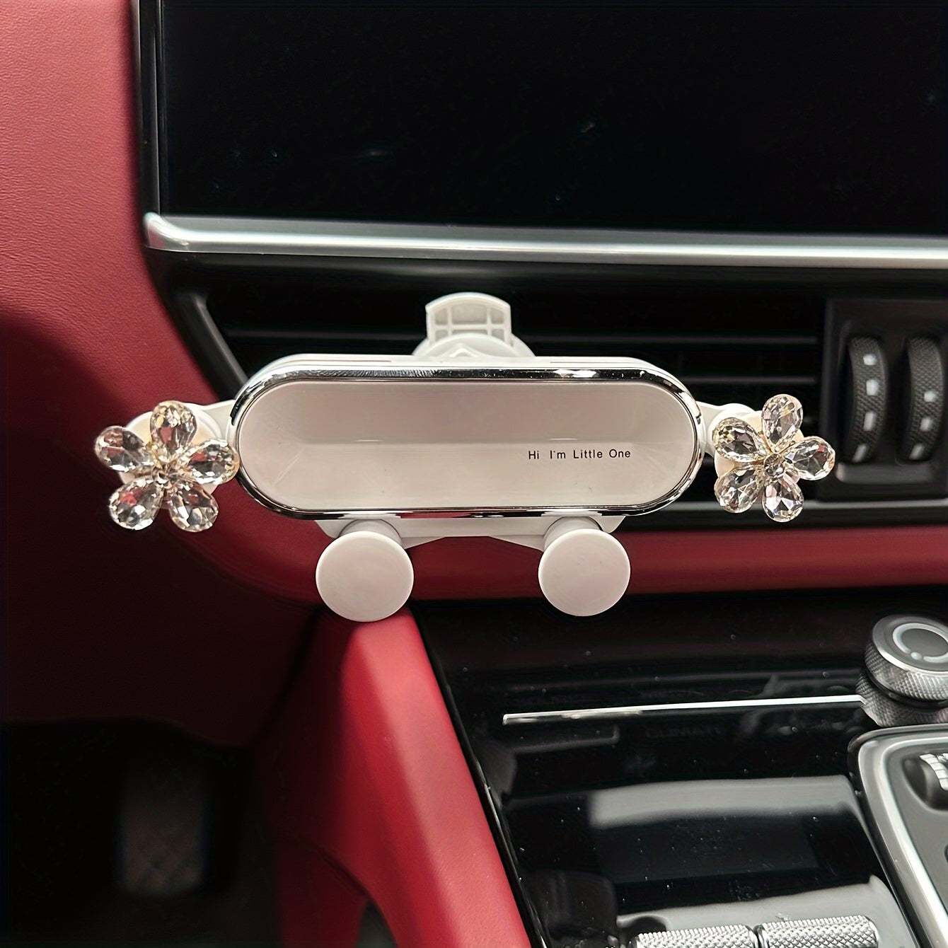 Soporte para teléfono de espejo de coche ajustable en forma de flor de plástico unisex, duradero y lavable