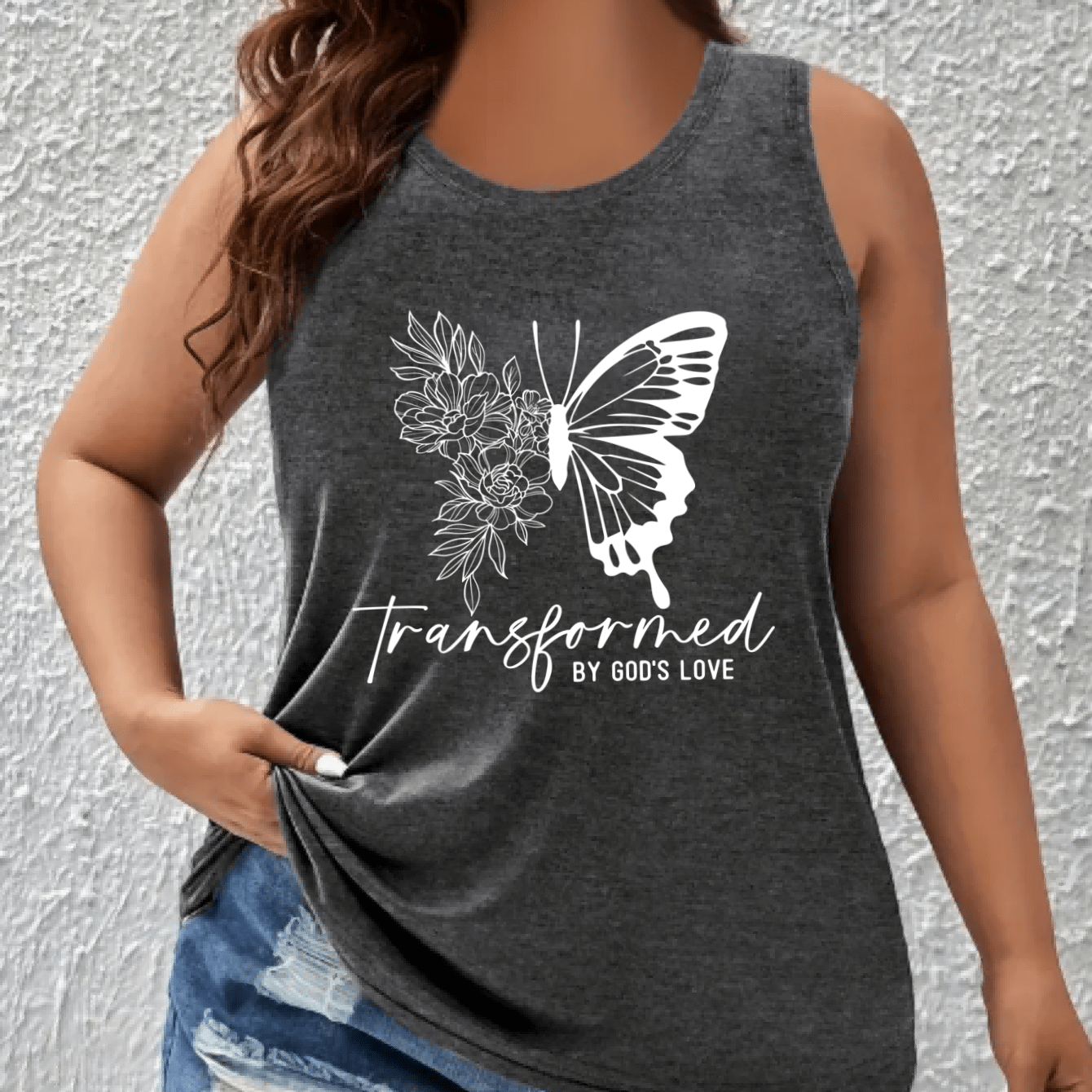 Women's Plus Size Sleeveless Tank Top Breathable Floral Print Casual Activewear