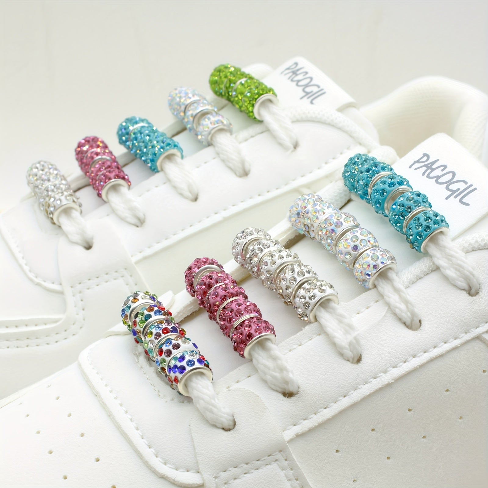 Women Men Kids Imitation Diamond Shoe Lace Beads Colorful Decorative Buckles Set of 20