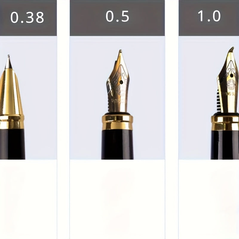 Набор металлических перьевых ручек из 3 штук с перьями 0,38 мм, 0,5 мм, 1,0 мм для каллиграфии, художественного и письменного использования