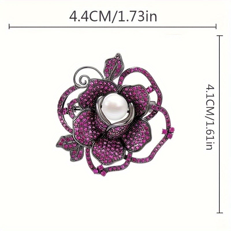 Ayollar uchun zargarlik buyumlari Zamonaviy Camellia brosh pin sun'iy marjon bezaklari