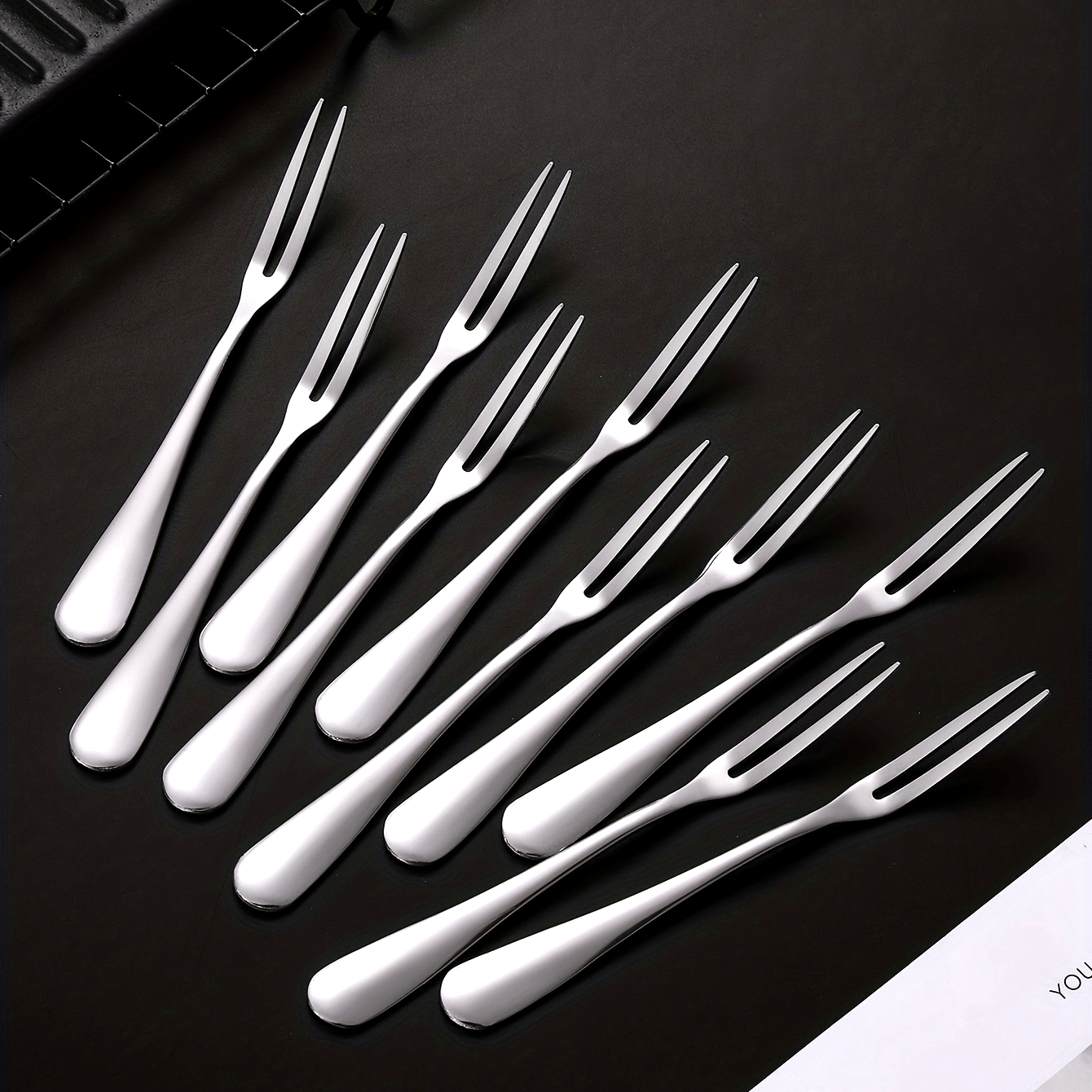 Stainless Steel Fruit Forks for Desserts and Salads Reusable Modern Kitchen Utensils