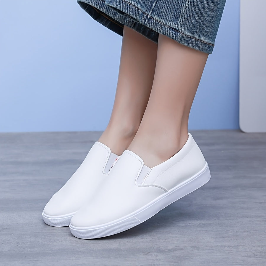 Women's Slip-On Loafers Black Cushioned Rubber Sole Casual Office Footwear