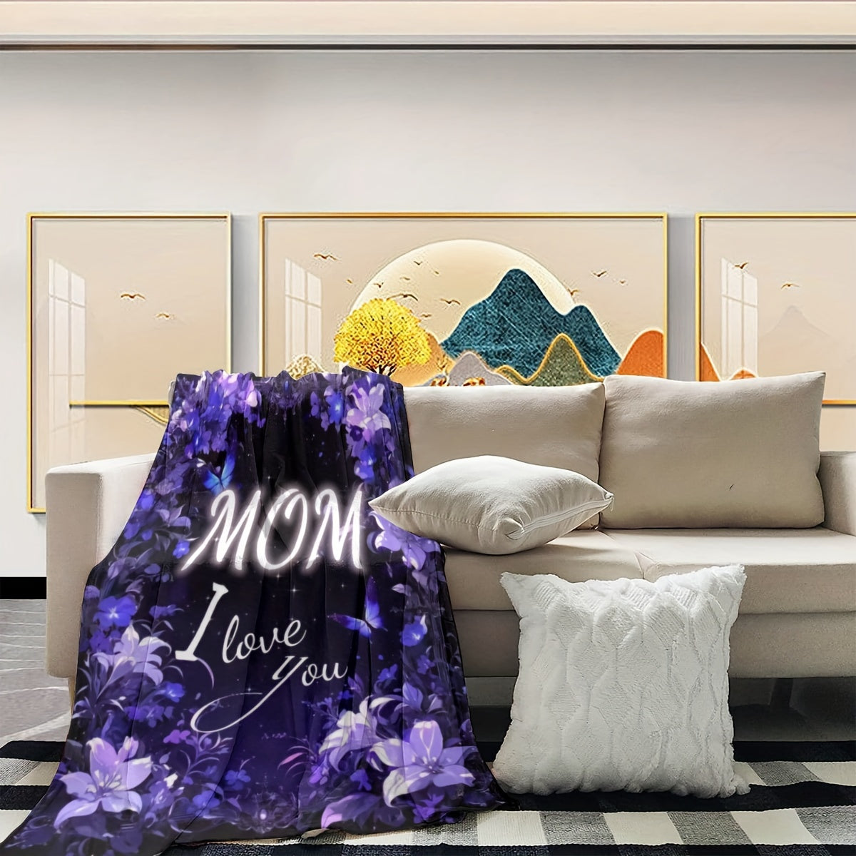 Цветастое плед-покрывало для мамы с цифровой печатью, мягкое, легкое, из полиэстера, для всех сезонов