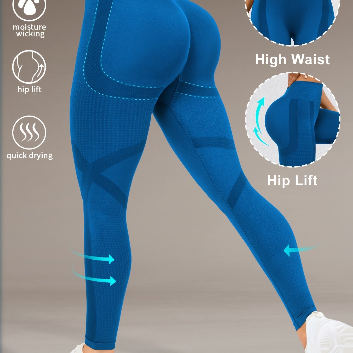 Women's High Waist Yoga Pants with Moisture-Wicking Fabric and Hip Lift Design for Running Gym Yoga