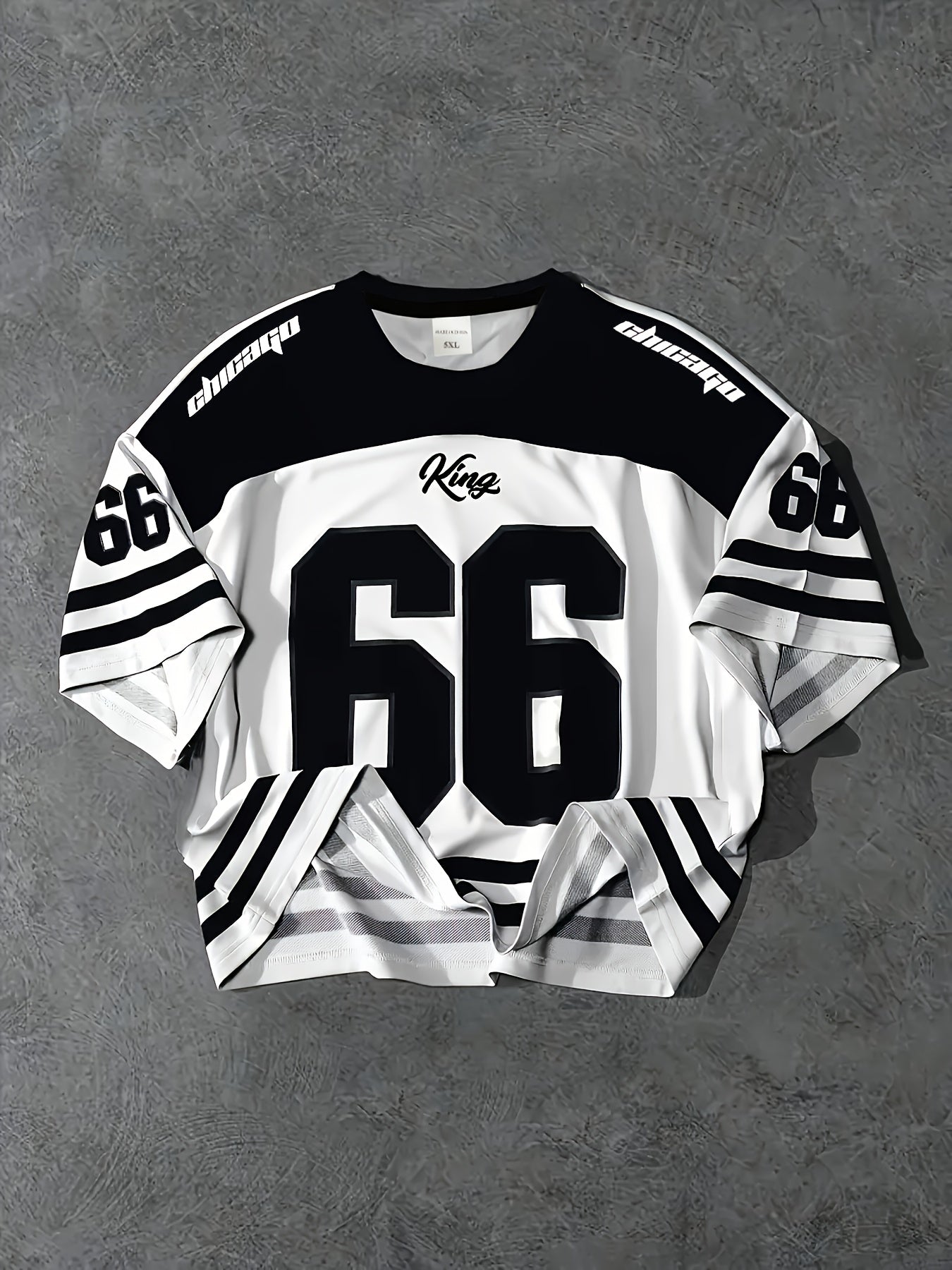 Men's Short Sleeve T-Shirt Chicago Camouflage Polyester Letter Pattern Summer Casual Loose Fit