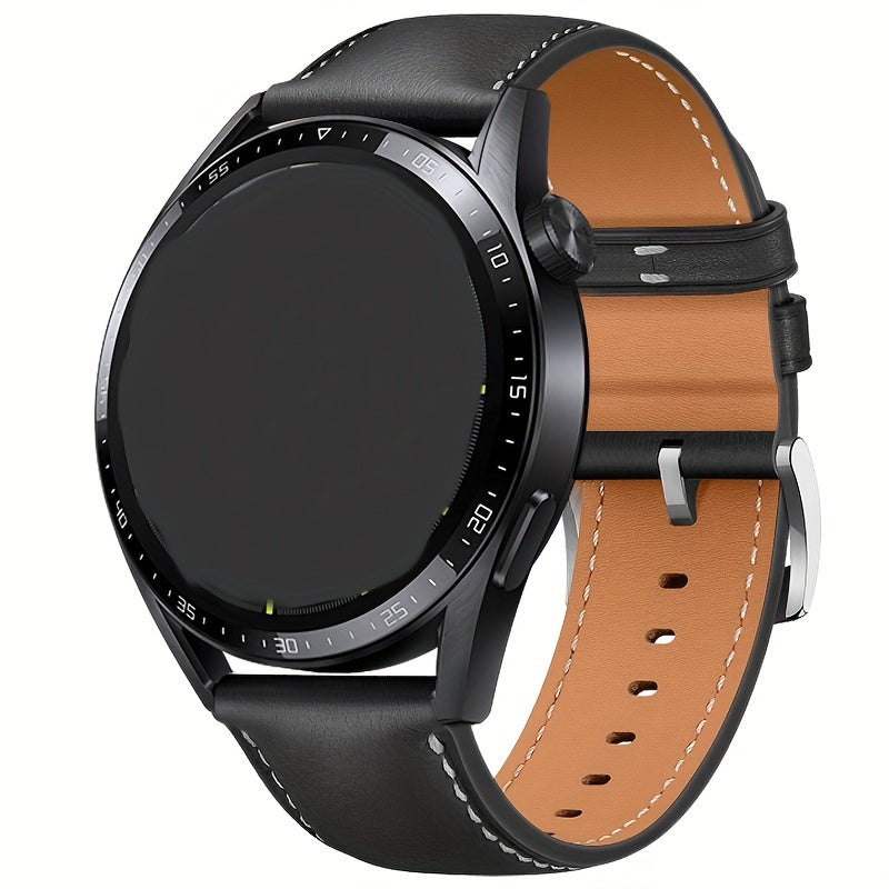 Luxury 22mm Faux Leather Smartwatch Strap for 46mm GT 3/4/5 Pro Models