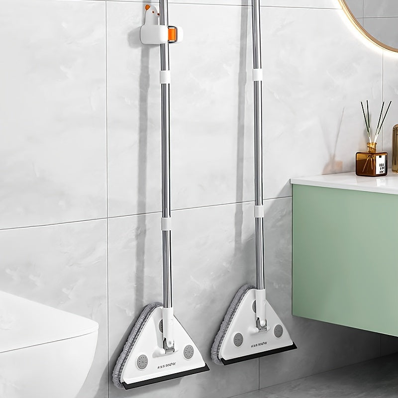 360° Swivel Triangle Mop Set with Extendable Handle for Windows Walls Floors