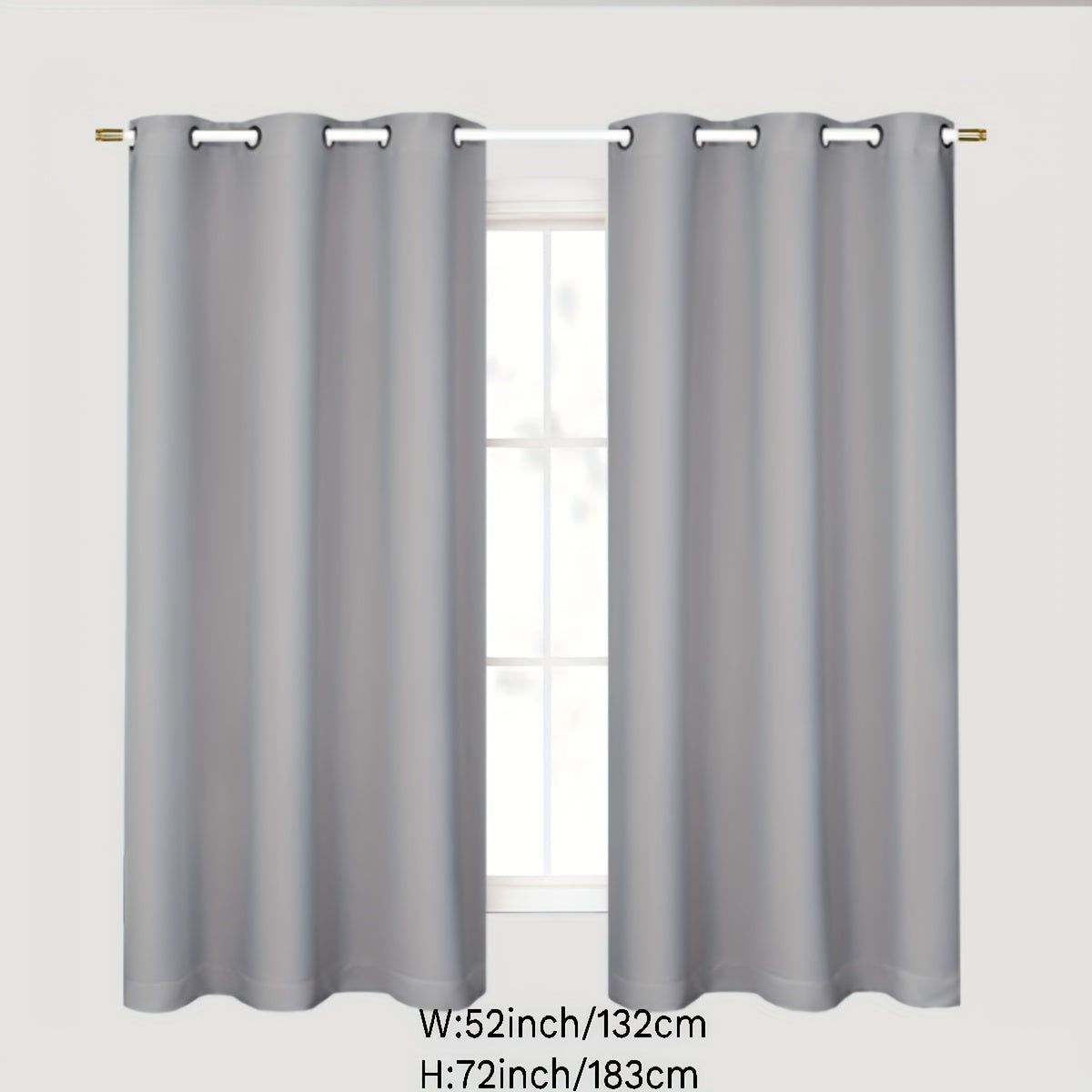 Gray Blackout Curtains for Bedroom Living Room Thermal Insulation Noise Reduction 1PC