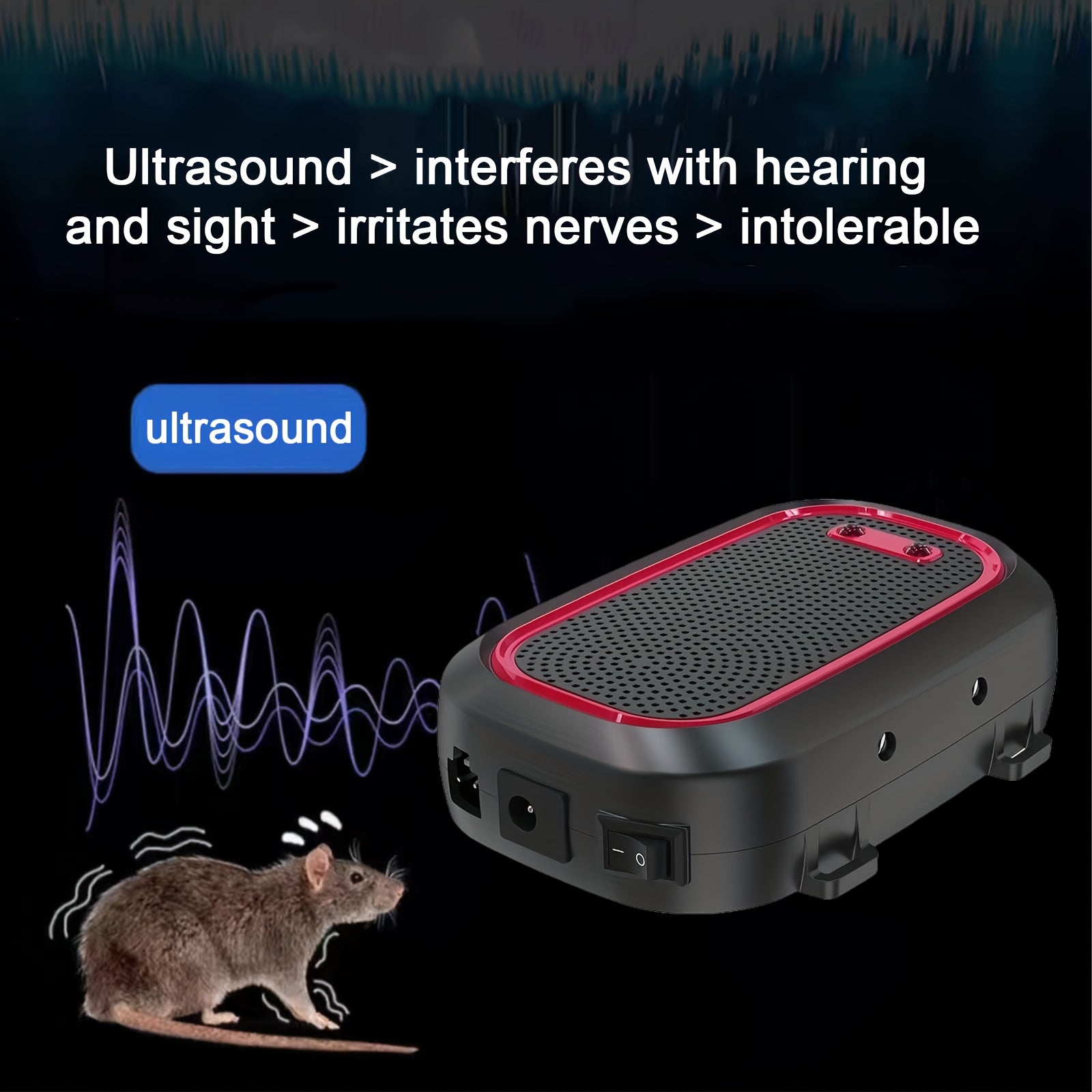 Repelente ultrasónico de animales para coche, conector USB, repelente de roedores con tres modos de energía