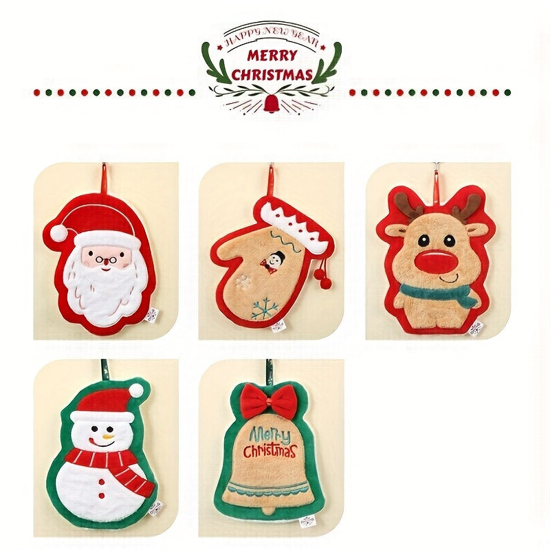 Bayramlik Santa Claus qo‘l sochiq koral mo‘ynali tez quriydigan so‘riladigan oshxona va hammom bezaklari