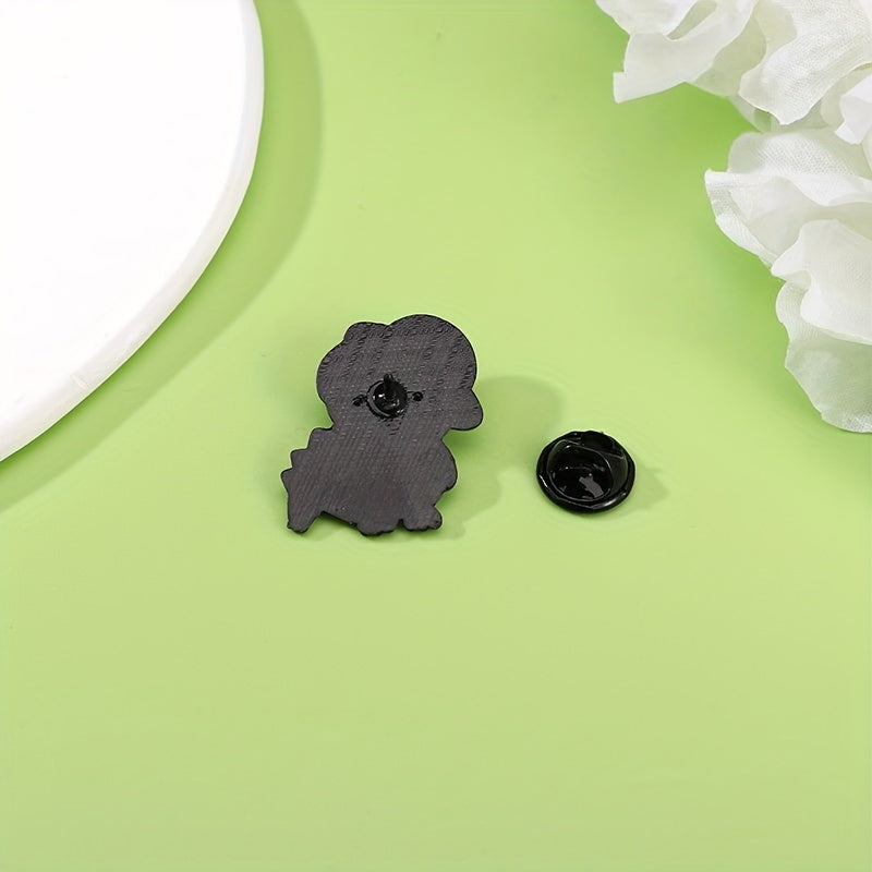 Set of 4 Cartoon Dinosaur Brooch Pins Alloy Minimalist Cute Novelty Accessories