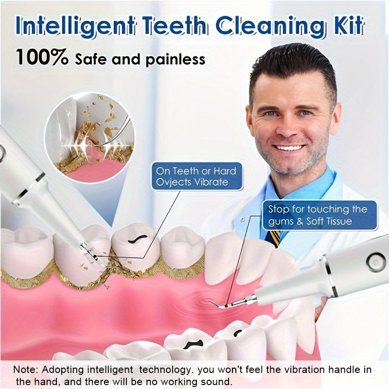 Limpiador eléctrico de dientes recargable por USB con luz LED y cabezales de cepillo intercambiables