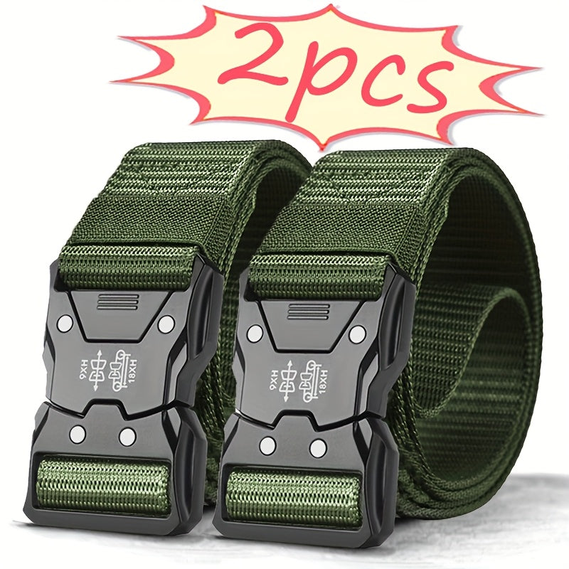 Unisex Tactical Nylon Belt Breathable Canvas Quick Release for Outdoor Training