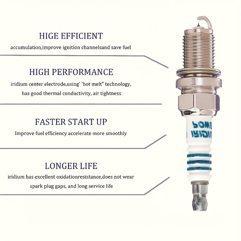 4PCS Spark Plugs Iridium 4-Cycle Engine Auto Maintenance Replacement