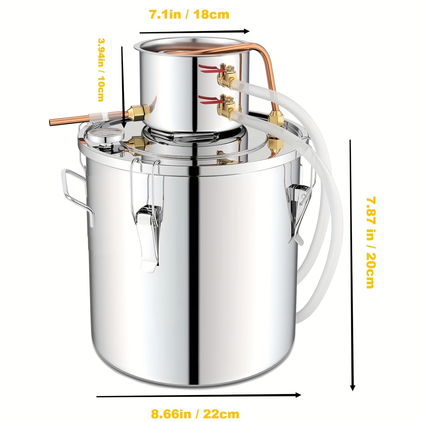 2-Gallon Copper Alcohol and Ethanol Distiller No Electricity Needed for Spirits Water Purification