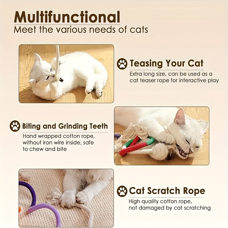 Durable Cat Toy Rope for Indoor Cats Teeth Grinding Oral Cleaning