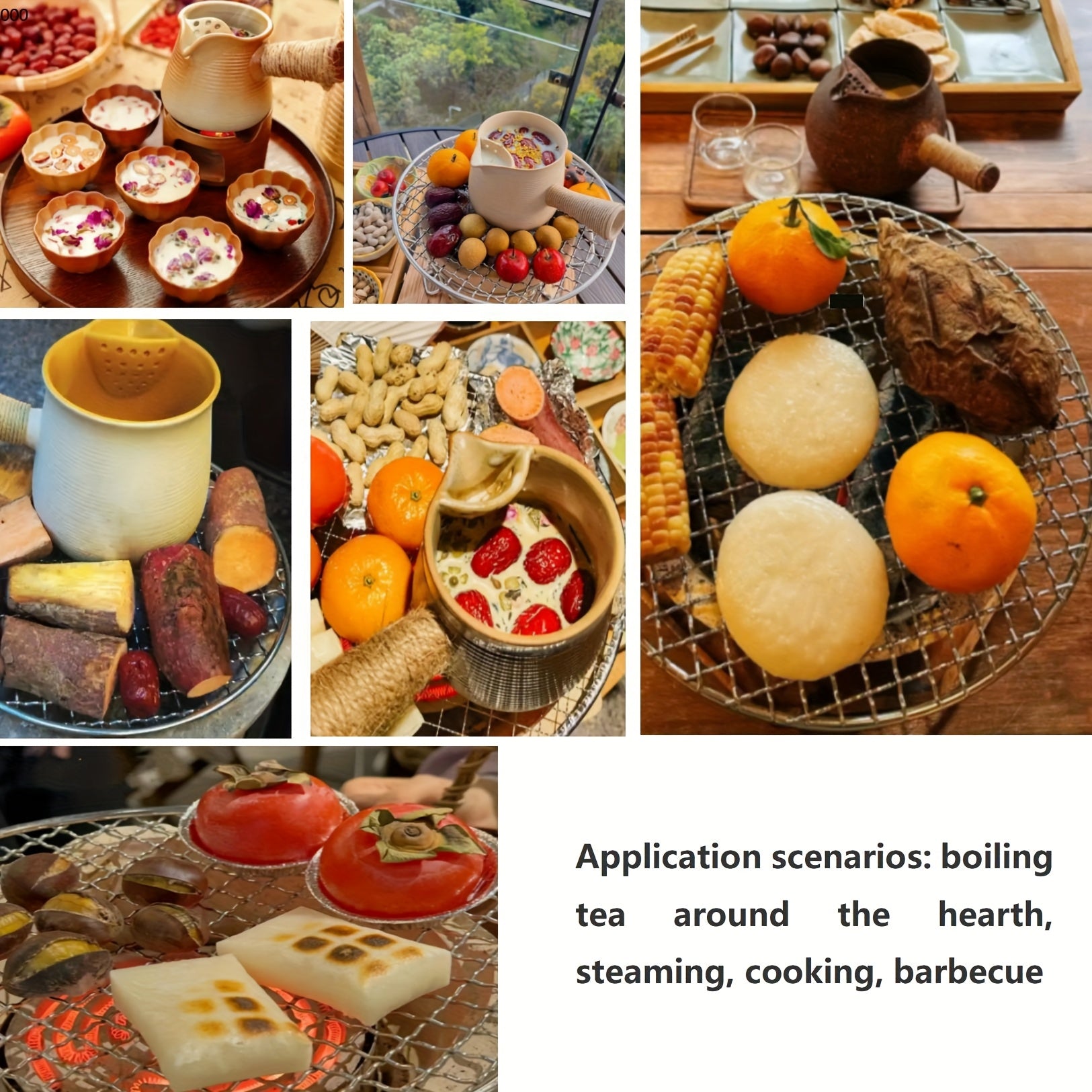 Portable Small Desktop Heating Stove Set with Sturdy Rack for Multi-Fuel Use