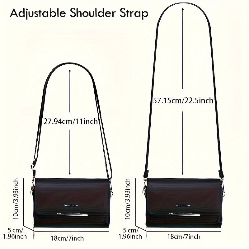 Women's Small Faux Leather Water-Resistant Shoulder Bag with Phone Card Wallet