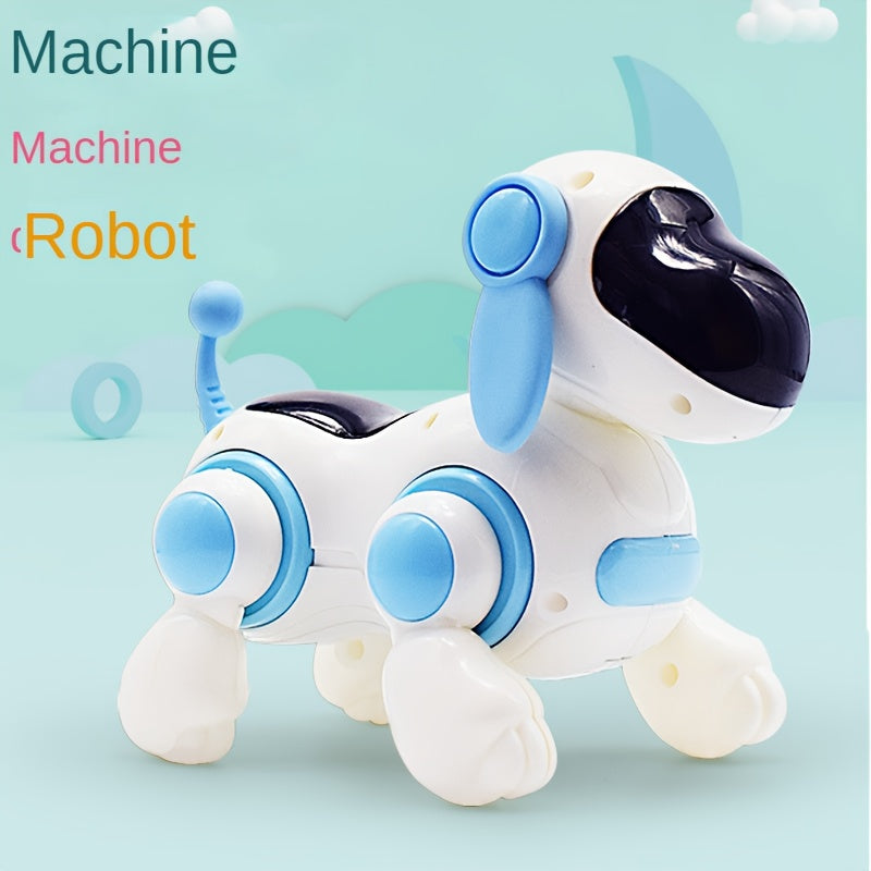 Juguete eléctrico mecánico para perros para niños, cachorro interactivo con control remoto, luces y música