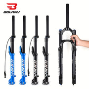 Mountain Bike Air Suspension Fork 120mm Travel Aluminum Alloy Black Universal Fit