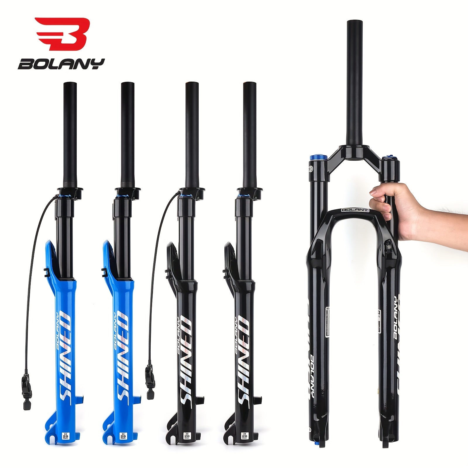 Mountain Bike Air Suspension Fork 120mm Travel Aluminum Alloy Black Universal Fit