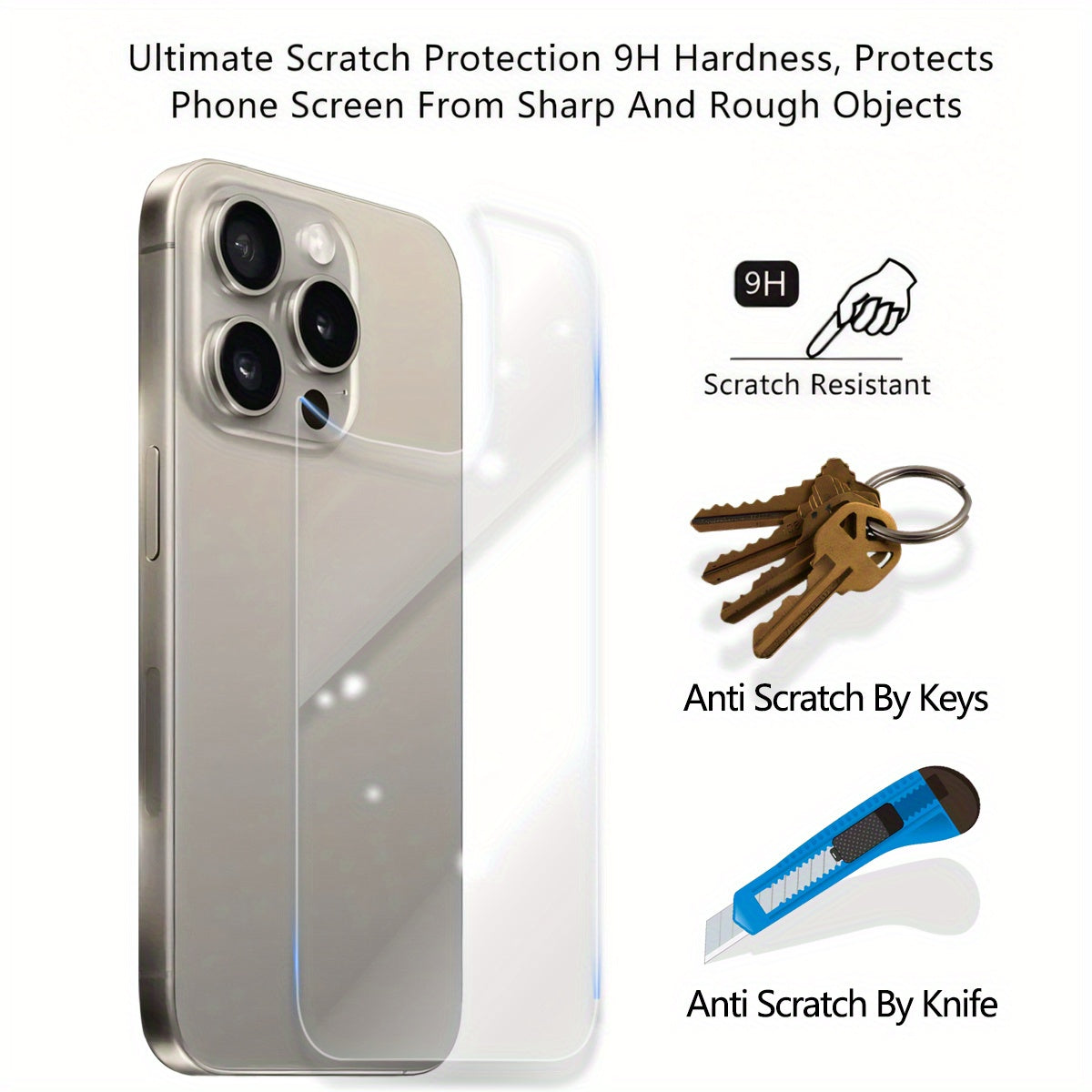 2 шт. закаленного стекла для задней пленки для защитного стекла iPhone высокого разрешения, против царапин