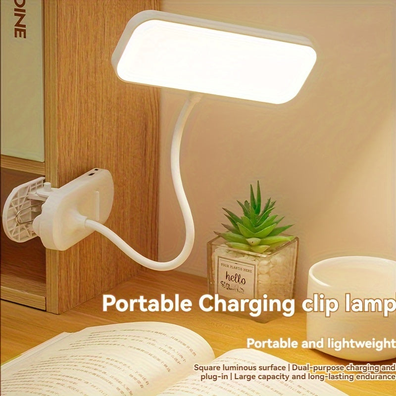 LED Desk Lamp Dimmable Adjustable Color Temperature Clip-On Touch Control Battery USB