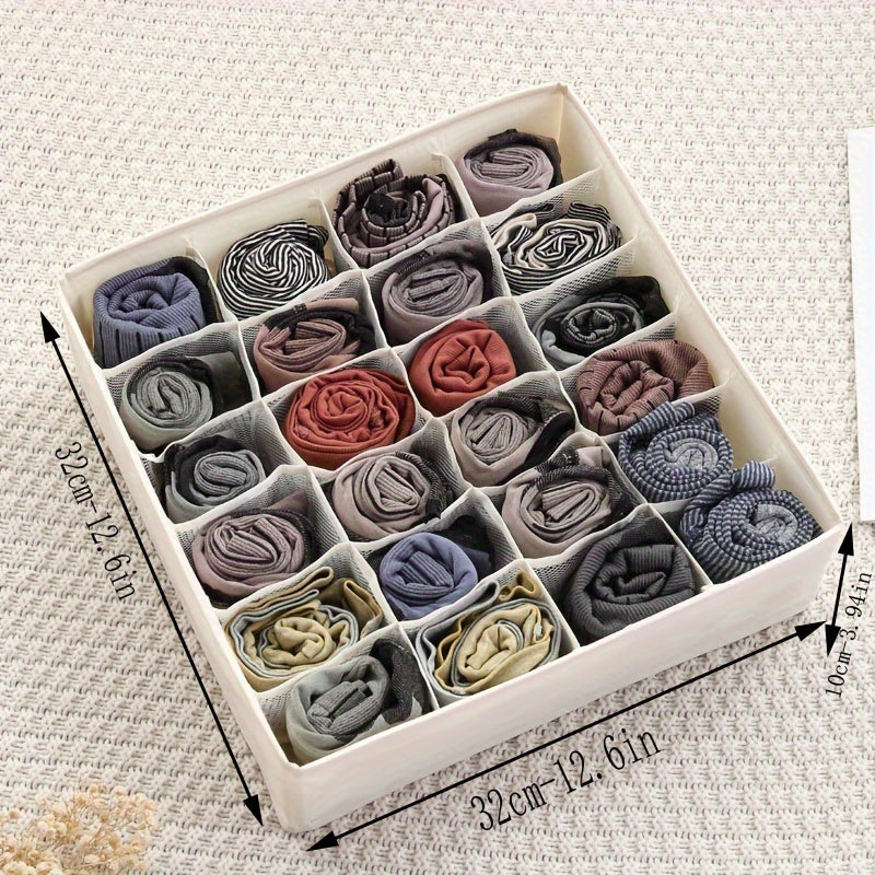 Foldable Storage Organizer Oxford Cloth with PP Board Dividers for Underwear Socks and Space Saving