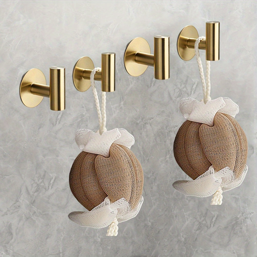 4pcs Modern Metal Self-Adhesive Towel Hooks for Bathroom Kitchen Home