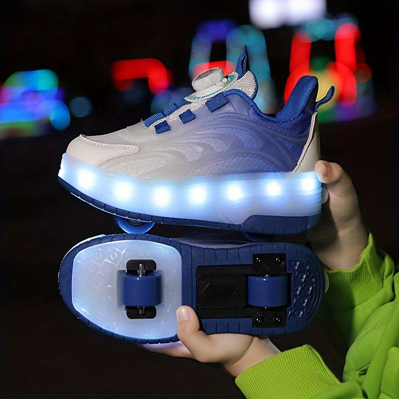 LED Roller Skates for Teens and Adults with TPR Sole EVA Insole Rotary Buckle Indoor Outdoor Sports
