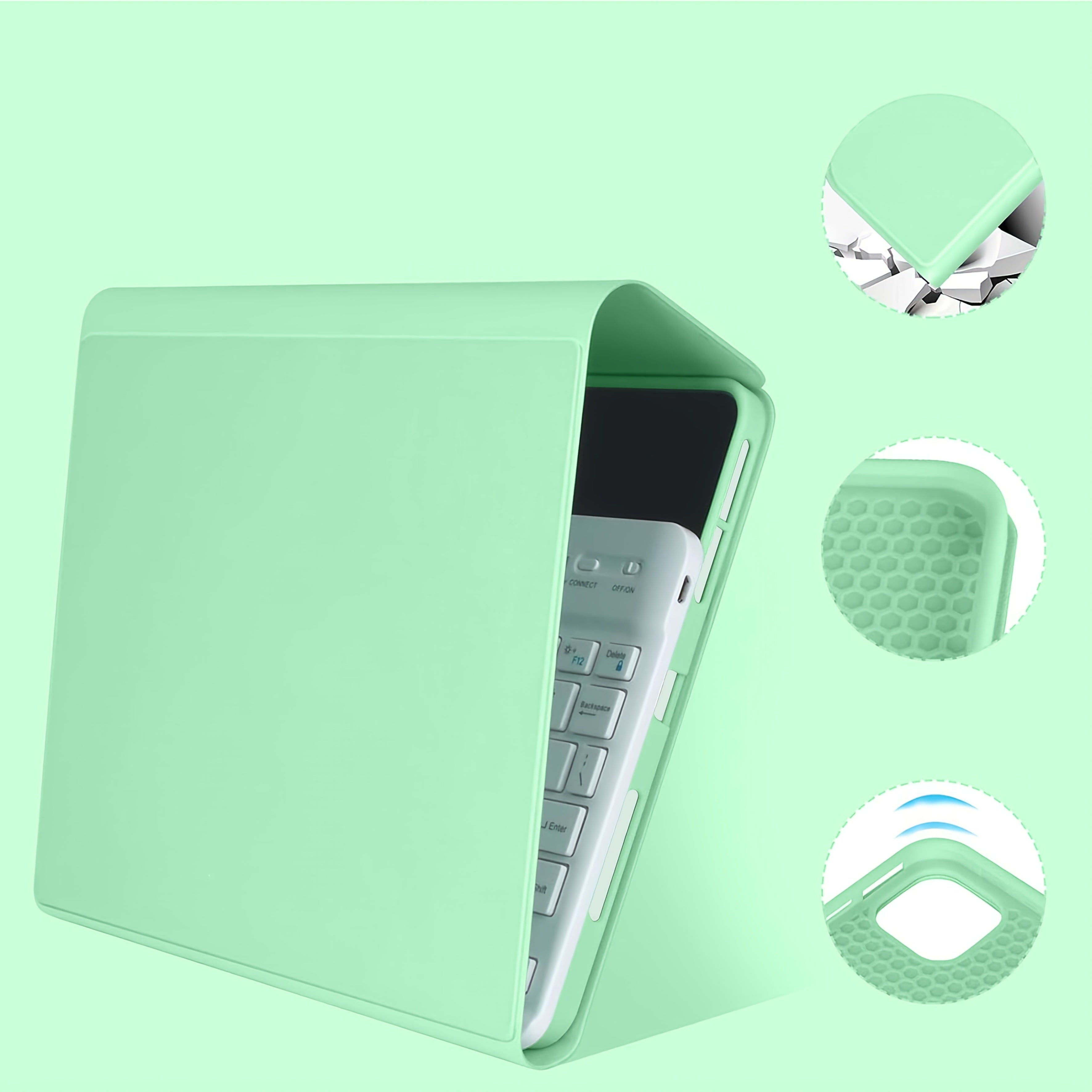 Funda con teclado para iPad Air 1-5, 5ª-10ª generación, Pro 11/12.9 pulgadas con teclado inalámbrico desmontable y soporte para lápiz