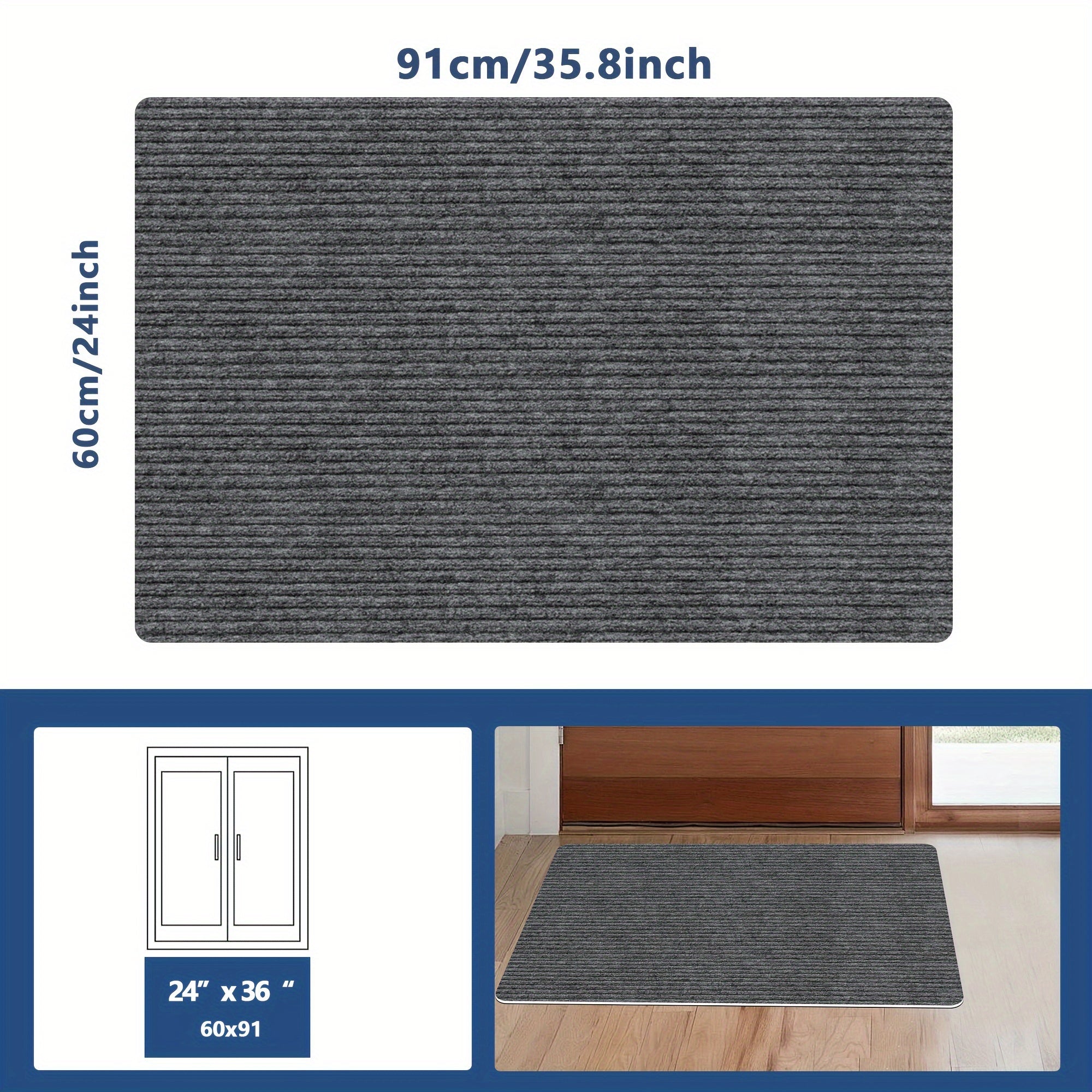 Ultra-Absorbent Door Mat Non-Slip Backing Machine Washable for Entryways and Kitchens