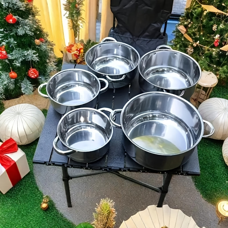 Stainless Steel Cookware Set 8 Pieces Induction Compatible Soup Pot Saucepans