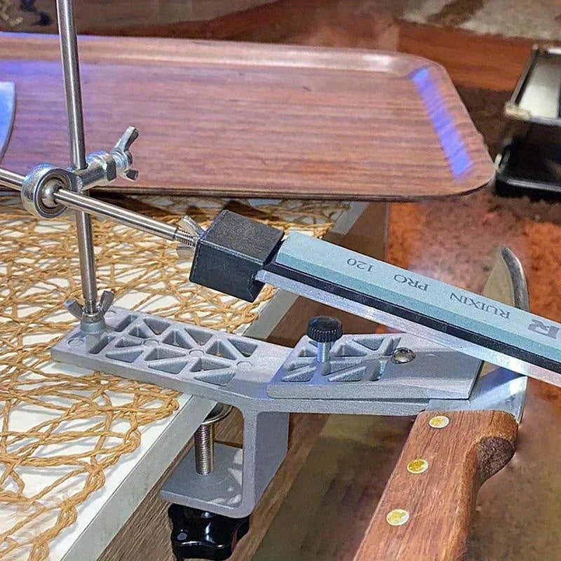 Durable Knife Sharpener with Angle Adjustment Water-Wettable Diamond Stones for Kitchen and Woodworking Tools