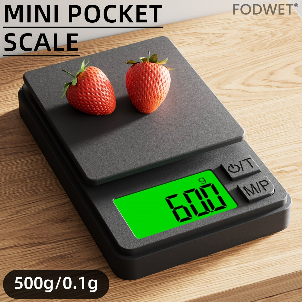 FODWET Mini Pocket Digital Scale 0.01g aniqlik bilan, zargarlik va oshxona uchun portativ. Batareya bilan ishlaydi.