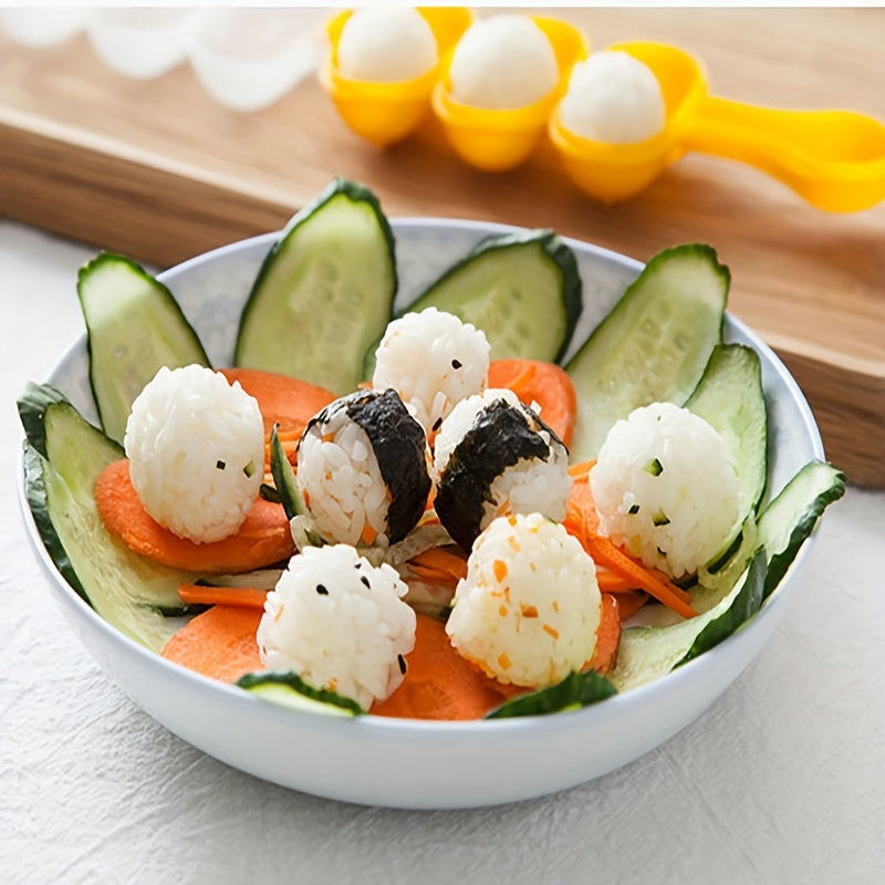 Пластиковый шейкер для рисовых шариков для детей с мультяшными дизайнами, удобный кухонный гаджет для приготовления круглых рисовых шариков, идеален для домашнего использования