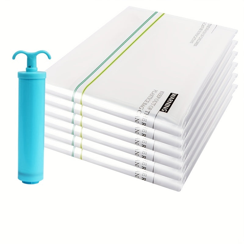 Set of 7 Vacuum Storage Bags with Hand Pump for Clothes Bedding and Travel