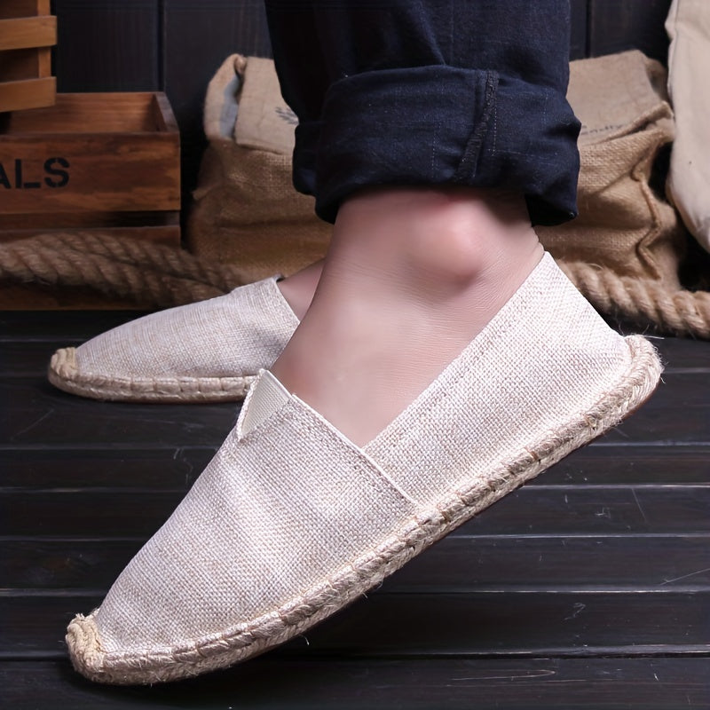 Men's Canvas Slip-On Espadrilles Casual Loafers for Walking and Comfort