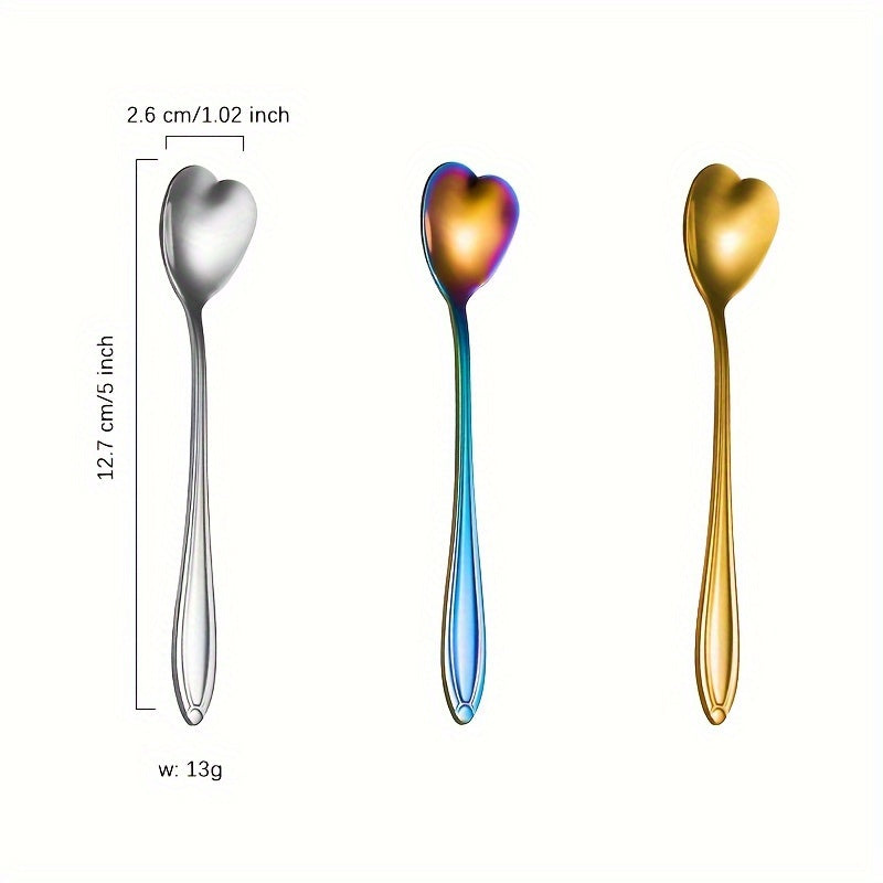 Valentine's Day Couple Love Ice Spoon Set Stainless Steel 4 or 8 Piece Kitchen Utensils