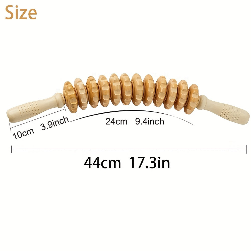 Yakkalik yog'och massaj roliki, dam olish, mushaklarni yengillashtirish, sellyulitni yo'qotish va trigger nuqtasi terapiyasi uchun, limfa drenajini va mushaklarni bo'shashtirishni rag'batlantiradi.