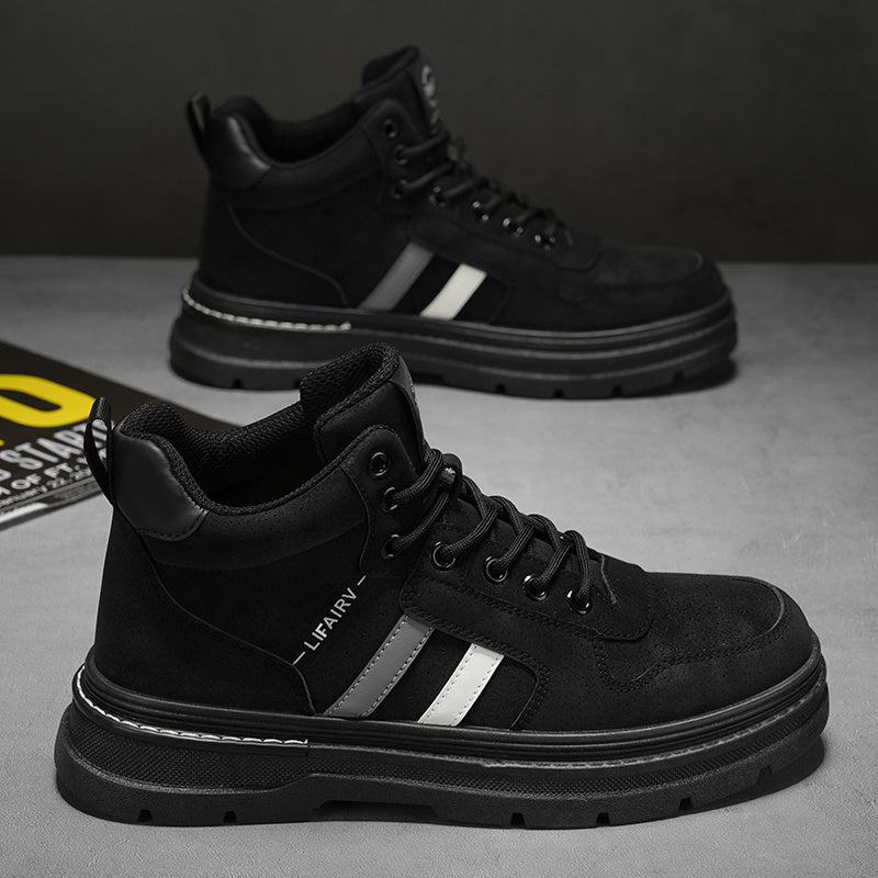 Women's Autumn Leather High-Top Sneakers for Casual Wear