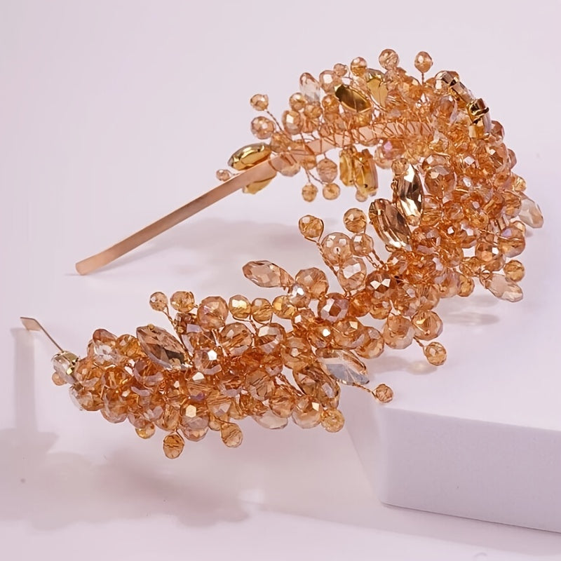 Women's Rhinestone Headband Tiara Bridal Hair Accessory for Weddings and Parties