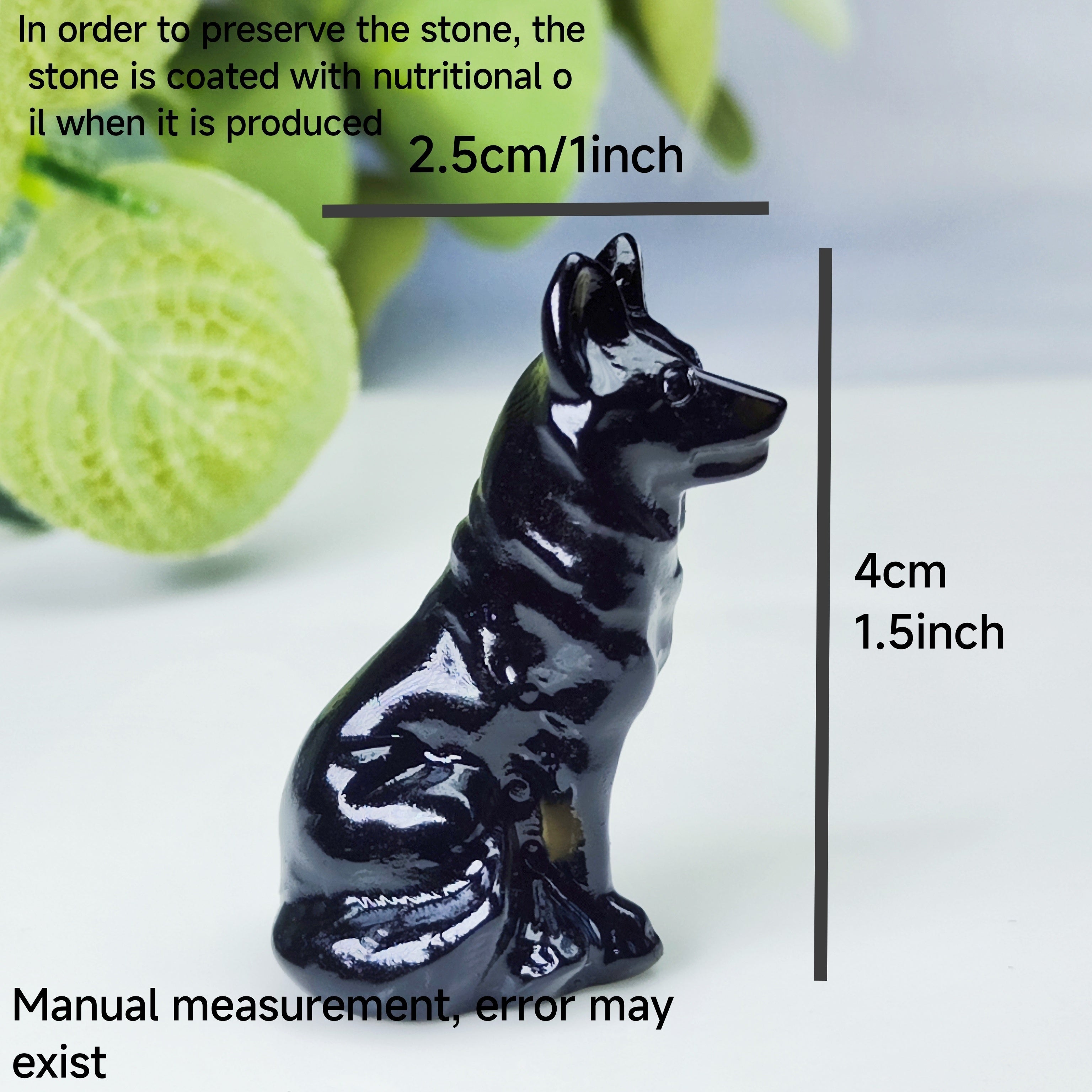 Kristall bilan oymali Bo'ri figuriya, uy bezaklari va sovg'alar uchun hayvon skulpturasi