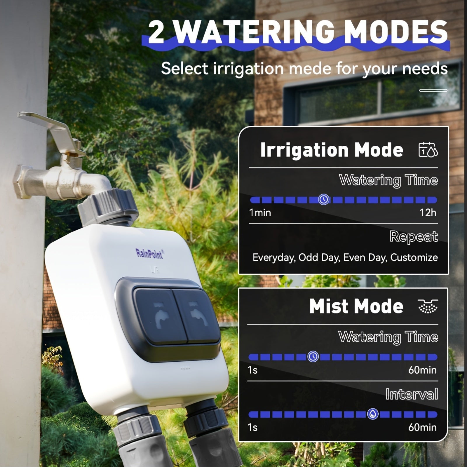Smart WiFi Watering Timer for Garden Drip and Sprinklers 3/4 Inch EU Connector